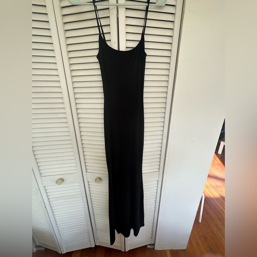 SKIMS long slip dress black